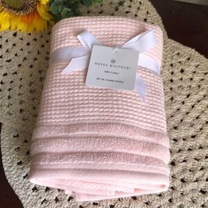 Hotel Balfour Pale Pink Waffle & Terry Hand Towels - Set of 2